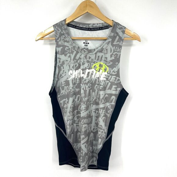 UNDER ARMOUR Tank Top Mens Sz‎ M Heatgear Showtime Compression Shirt 1384027-012 - Picture 1 of 10